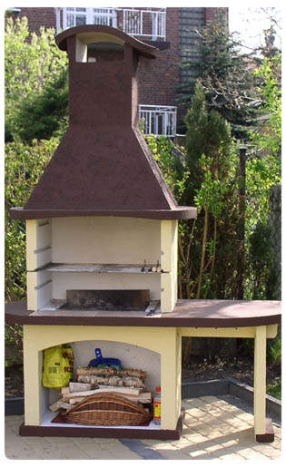 grill betonowy ignis ze stolikiem kominek darkom